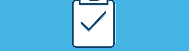 Icon of a clipboard with a check mark on it