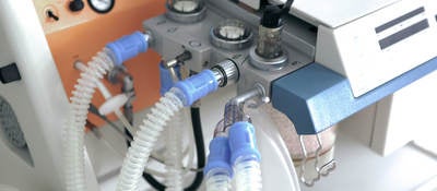 Image Of Medical Ventilator. Hospital Respiratory Ventilation. Patient Life Saving Machine