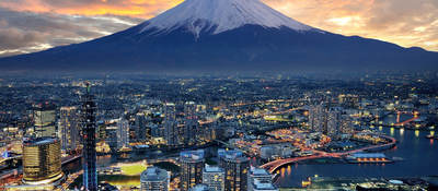 Japan city mountain