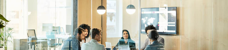 Group of people meeting in a conference room