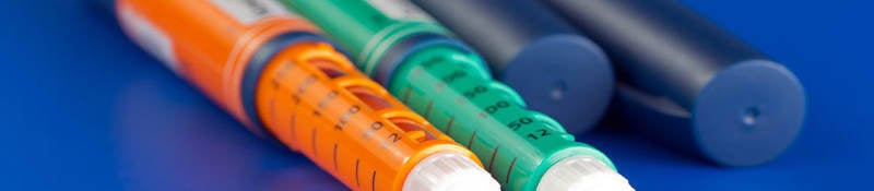 Syringes laying on a table