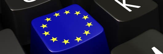EU flag on a computer keyboard