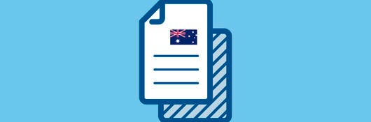 Document with an Australian flag