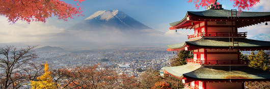 Japan with Mt. Fuji in the background