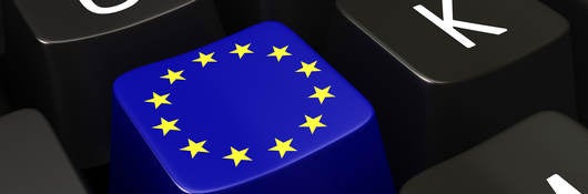 EU flag on a computer keyboard