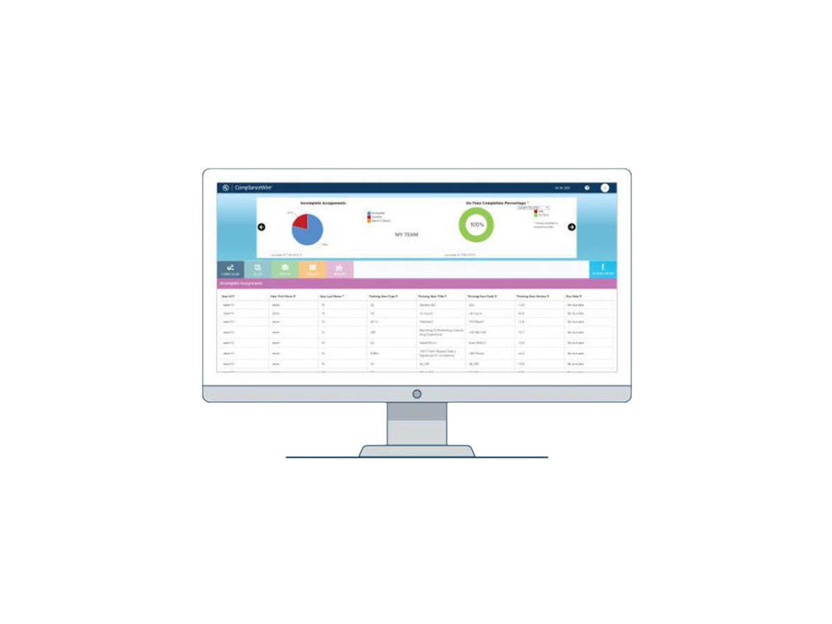 ComplianceWire® on a desktop monitor