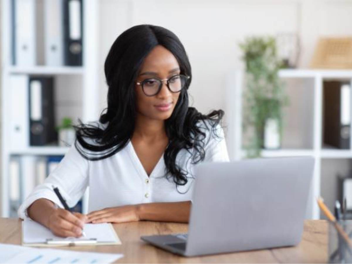 Person taking online course