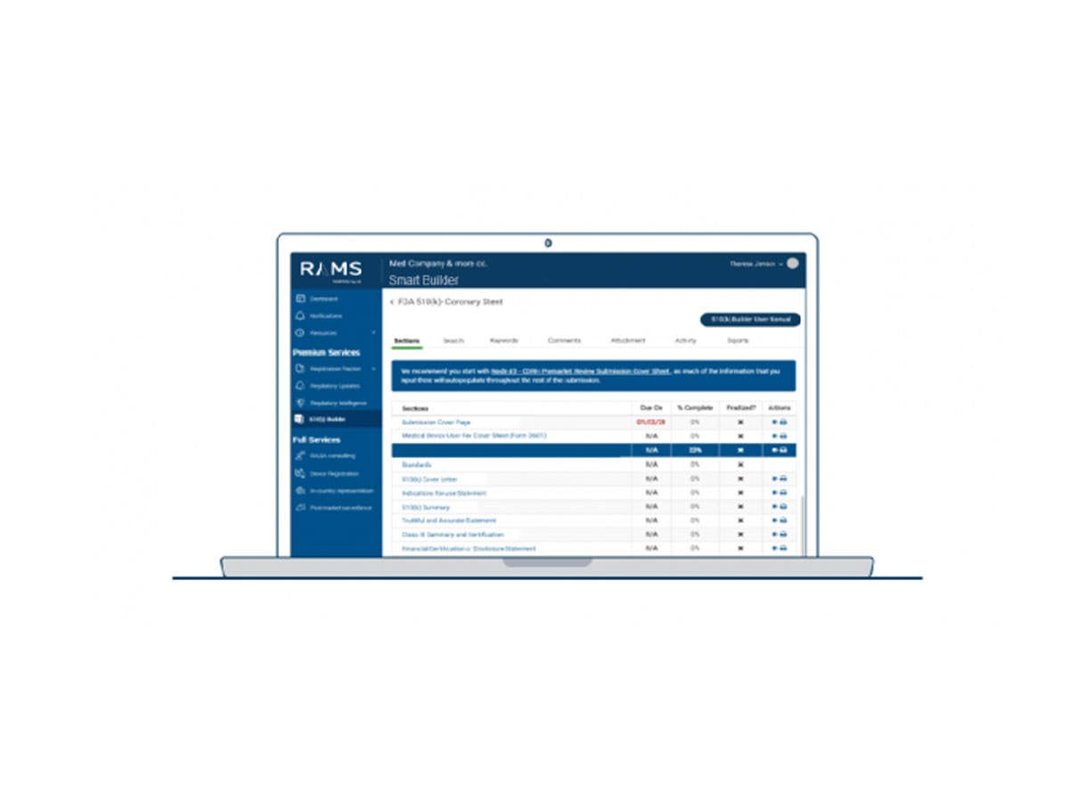 Smart Builder display on a laptop