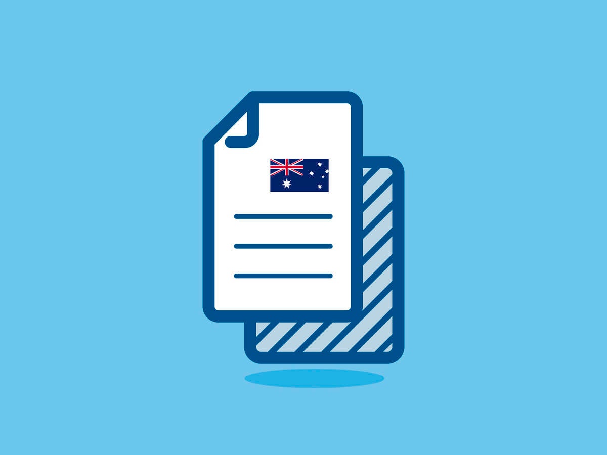 Document with an Australian flag