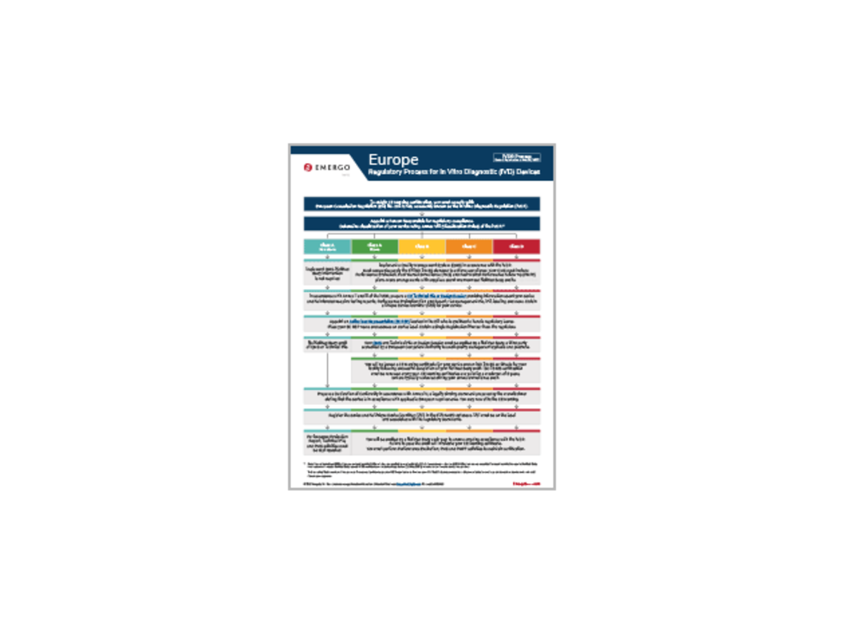 Europe In Vitro Diagnostic Devices Regulation (IVDR) CE Marking Regulatory Process chart