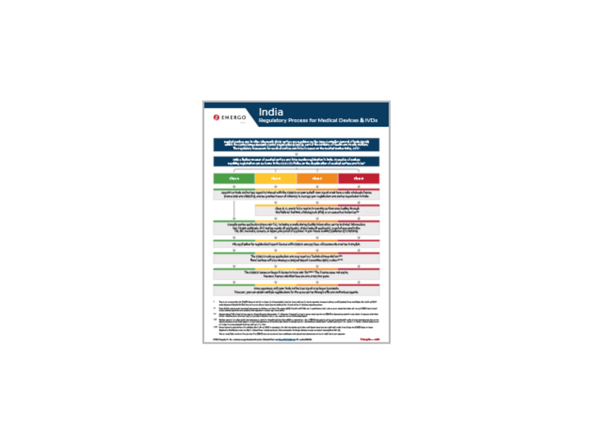 Sample of India Approval Process for Medical Devices & IVDs chart document